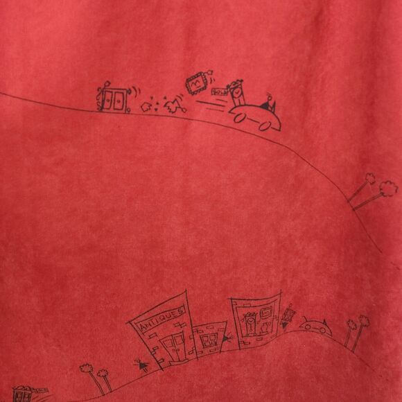 Vintage David Dart Maxi Dress Size 1X Red Shopping Thrifting Theme 90s Teacher - Picture 8 of 12